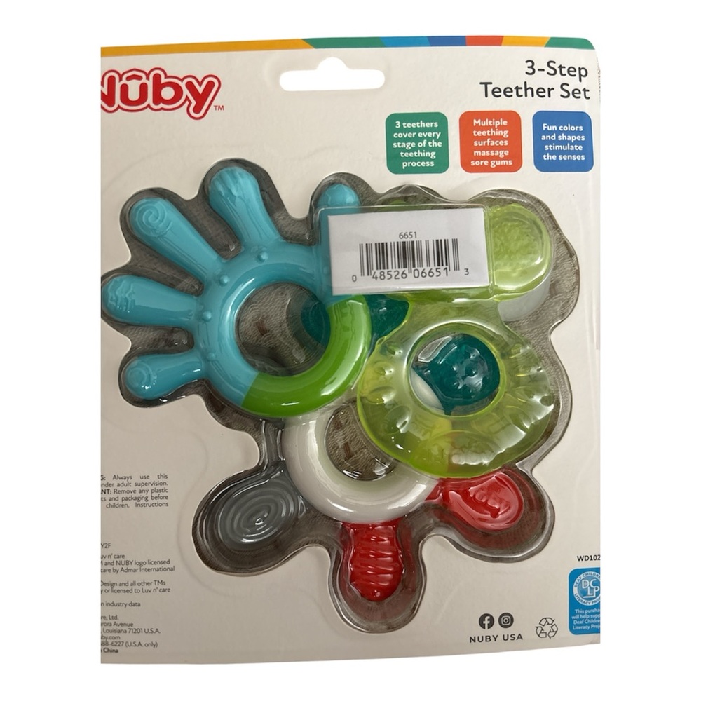 Nuby Multi-Color 3-Step Teether Set - Picture 2 of 2